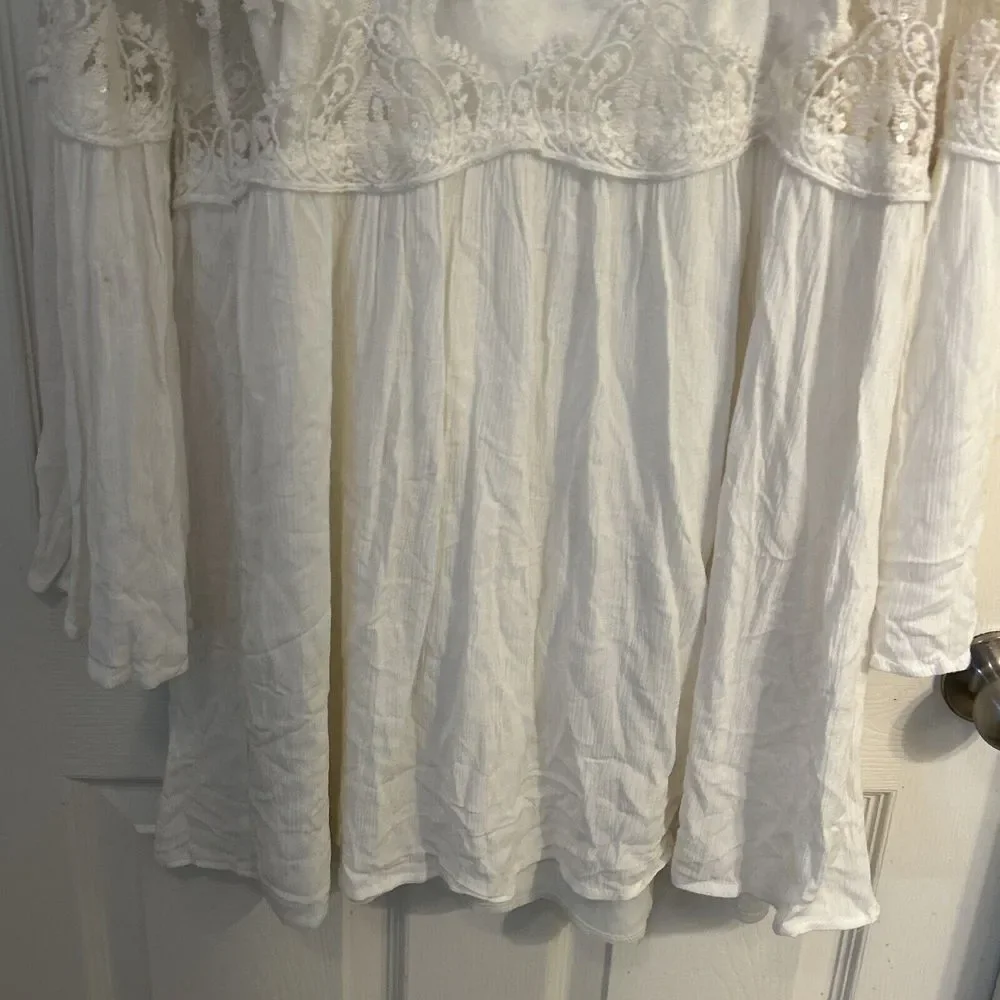 NWT Alter'd State Ivory Sequin Lace Boho Dress Size M‎ $89.95